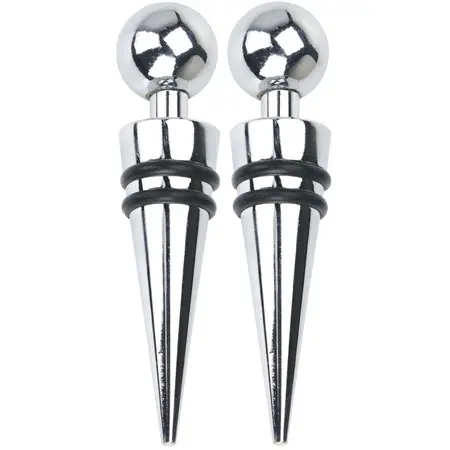 Flessenstopper metaal set van 2